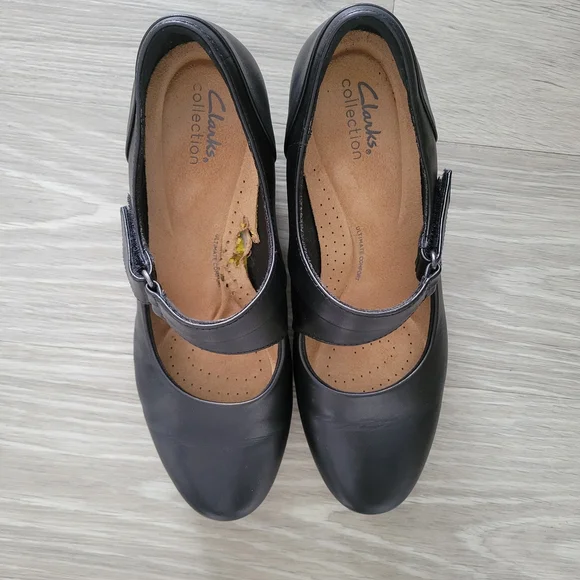 Clarks Women's Black Mary Jane Shoes Size 8.5 Wide - Picture 7 of 8